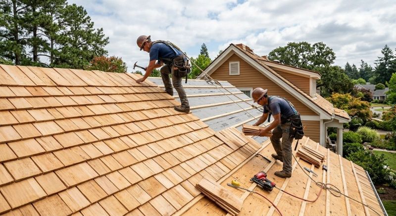 Cedar Shake Roof Construction in Oakwood, GA